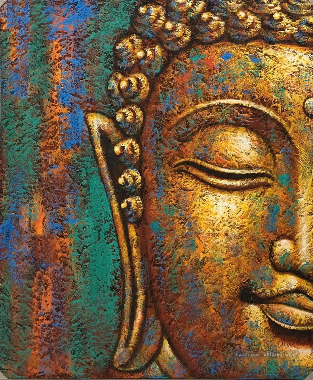 Tête de Bouddha en bronze bouddhisme Peintures à l'huile